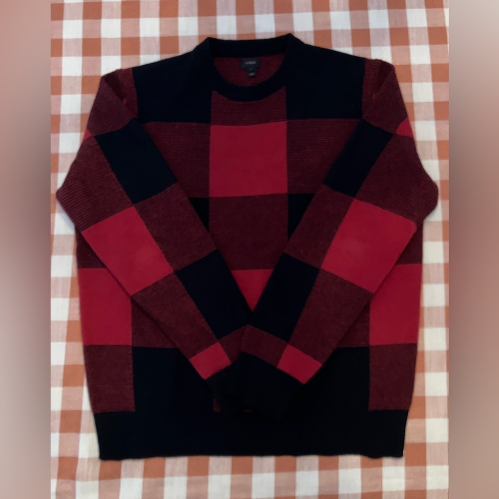 J. Crew Men’s Buffalo Check Sweater. Size Large.